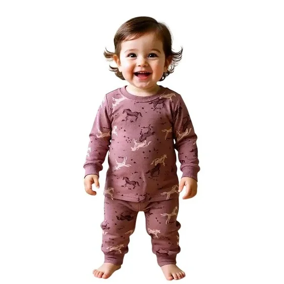 Modern Moments by Gerber Toddler Pajamas 2-Pack Horse Dog 3T NWT - Picture 2 of 8